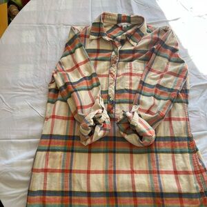 L.L. Bean Signature Plaid Flannel Tunic Shirt | size X-Small | EUC